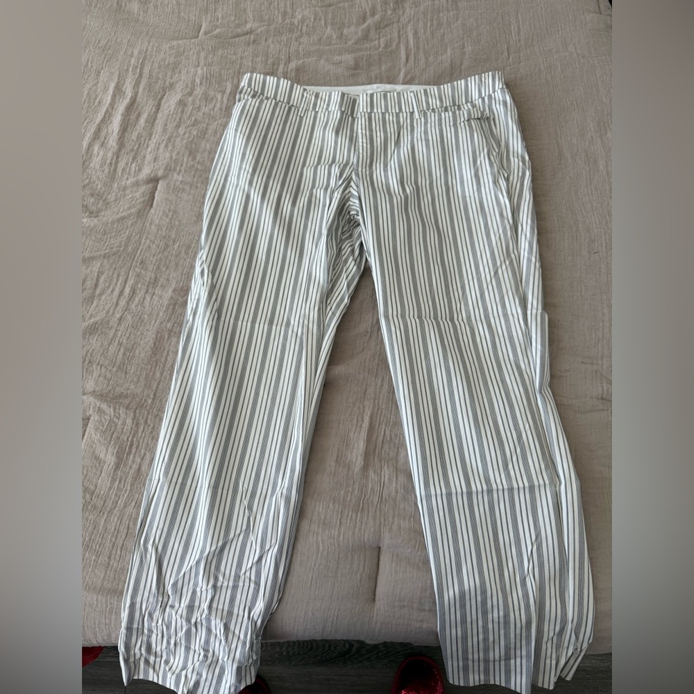 a.n.a Women’s Striped Chinos - Gray and White